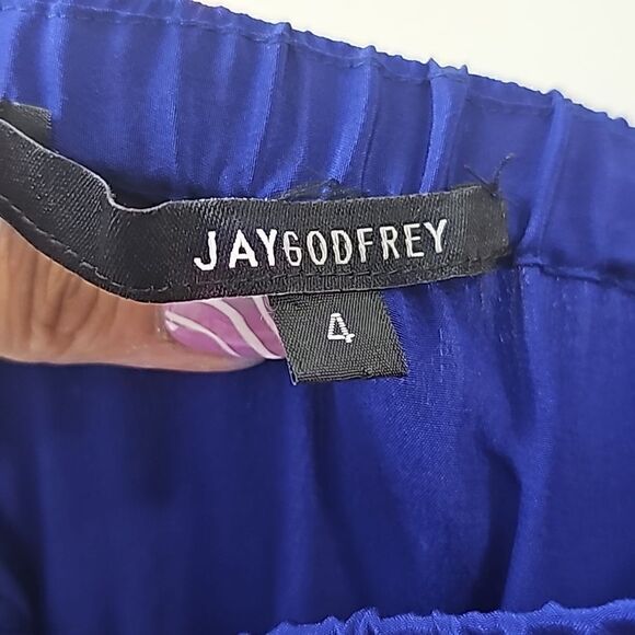 Jay Godfrey Blue Silk Strapless  High Low Maxi Dress Colorblock Size 4 - Picture 8 of 9